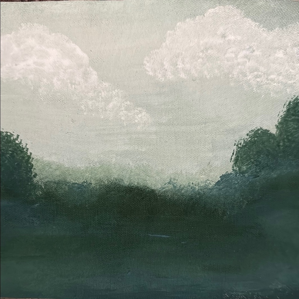 Serene Green Landscape Canvas Art